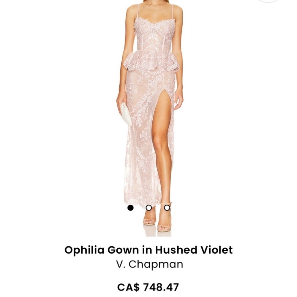V. Chapman Lace Gown in Hushed Violet